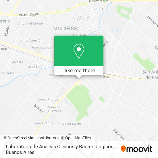 Laboratorio de Análisis Clínicos y Bacteriológicos map