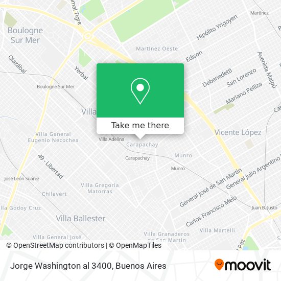 Jorge Washington al 3400 map