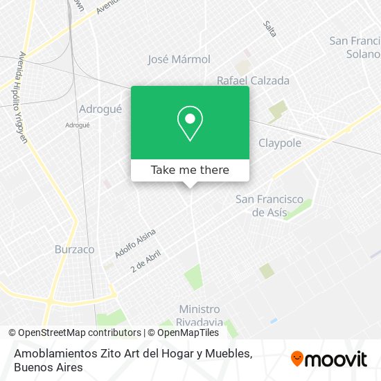 Amoblamientos Zito Art del Hogar y Muebles map