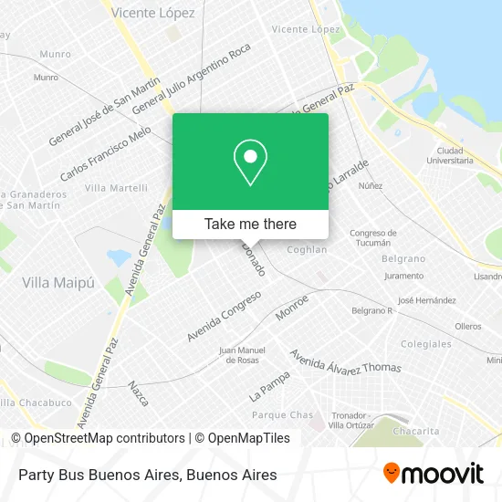 Mapa de Party Bus Buenos Aires