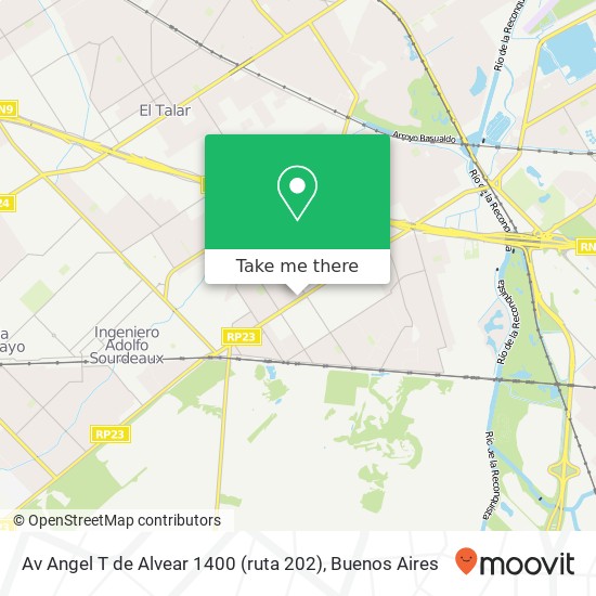 Mapa de Av  Angel  T  de Alvear 1400 (ruta 202)