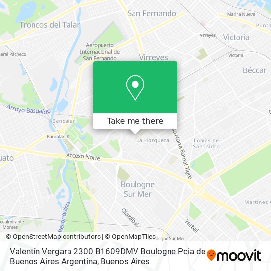 Valentín Vergara 2300  B1609DMV Boulogne  Pcia de Buenos Aires  Argentina map