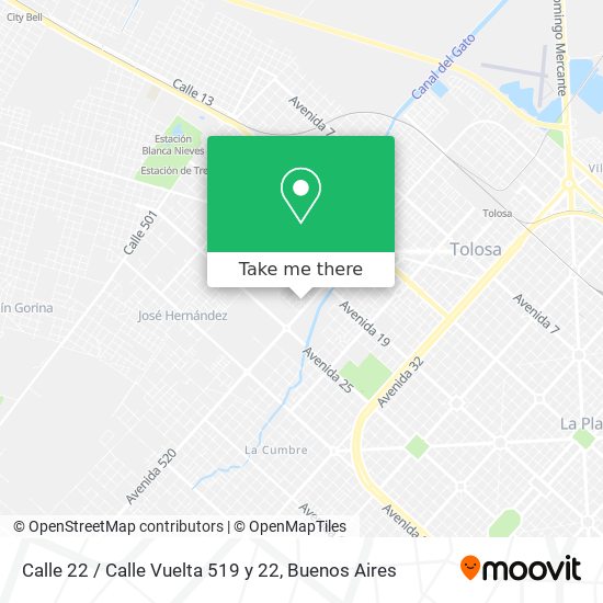 Calle 22 / Calle Vuelta 519 y 22 map