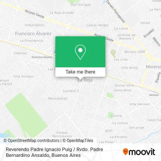 Mapa de Reverendo Padre Ignacio Puig / Rvdo. Padre Bernardino Ansaldo