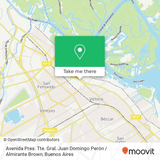 Mapa de Avenida Pres. Tte. Gral. Juan Domingo Perón / Almirante Brown