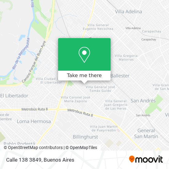 Calle 138 3849 map