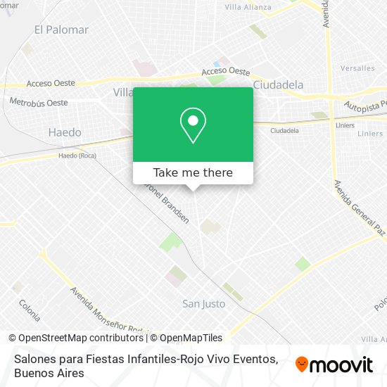 Salones para Fiestas Infantiles-Rojo Vivo Eventos map