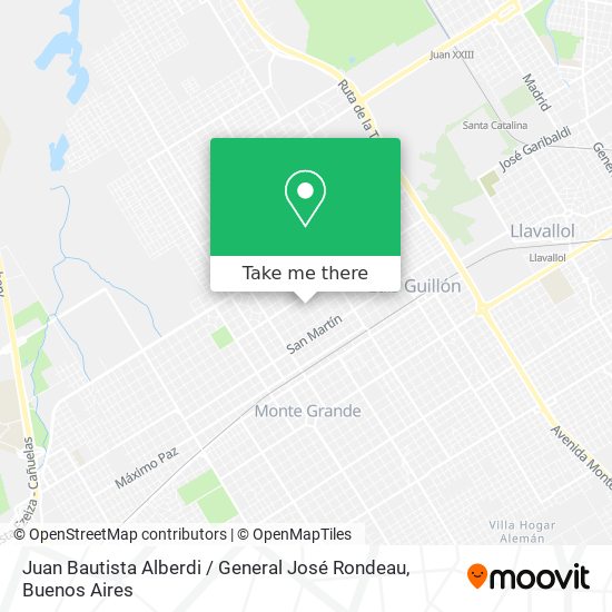 Juan Bautista Alberdi / General José Rondeau map