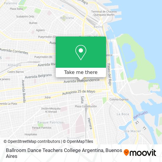 Mapa de Ballroom Dance Teachers College Argentina