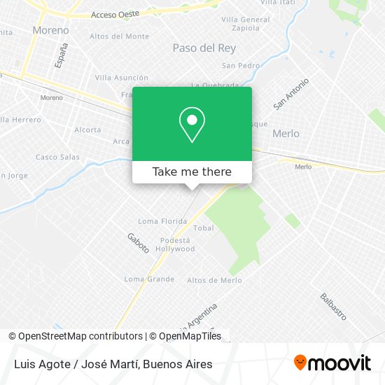 Luis Agote / José Martí map