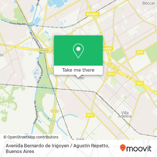 Mapa de Avenida Bernardo de Irigoyen / Agustín Repetto
