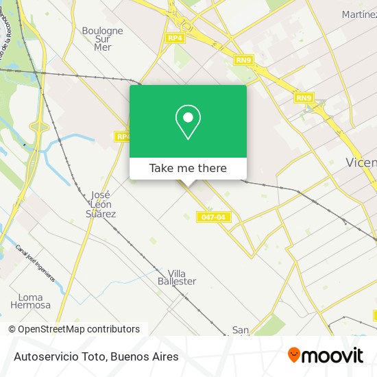Autoservicio Toto map