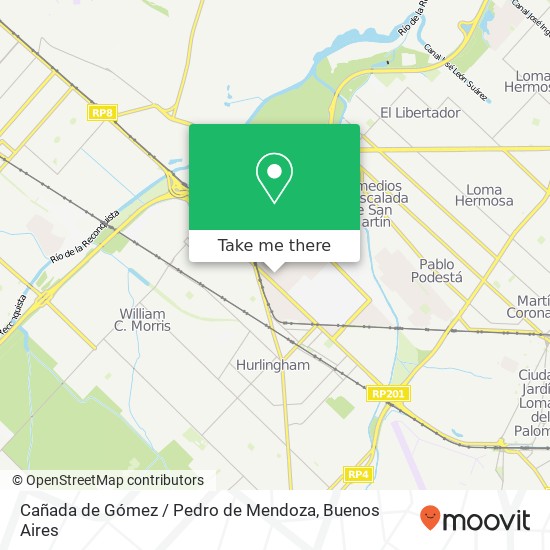 Cañada de Gómez / Pedro de Mendoza map