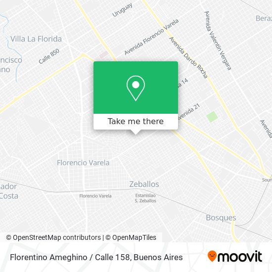 Mapa de Florentino Ameghino / Calle 158