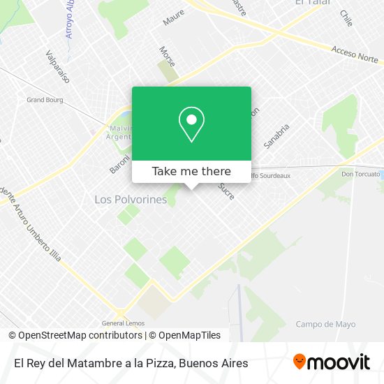 Mapa de El Rey del Matambre a la Pizza