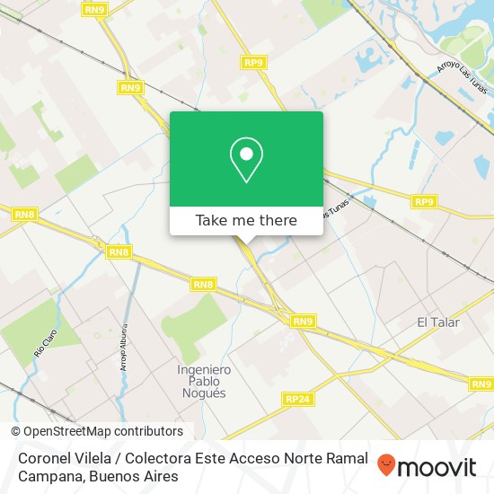 Mapa de Coronel Vilela / Colectora Este Acceso Norte Ramal Campana