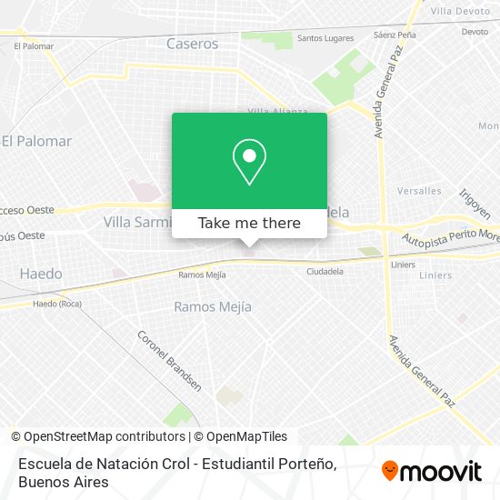 Mapa de Escuela de Natación Crol - Estudiantil Porteño