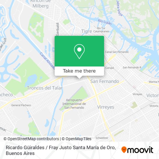 Ricardo Güiraldes / Fray Justo Santa María de Oro map