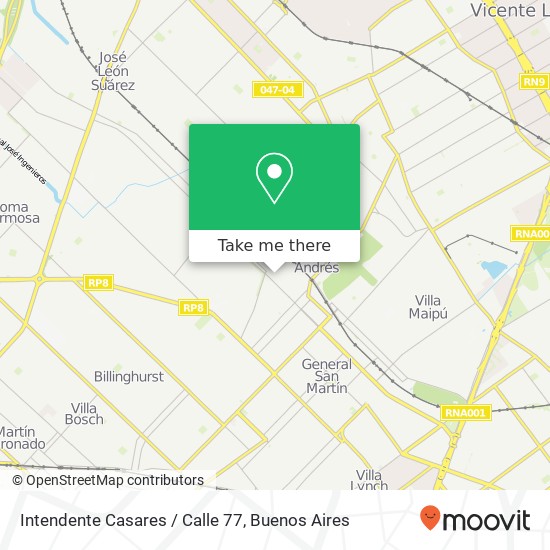 Intendente Casares / Calle 77 map