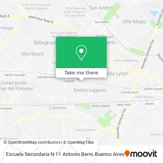 Escuela Secundaria N 11 Antonio Berni map