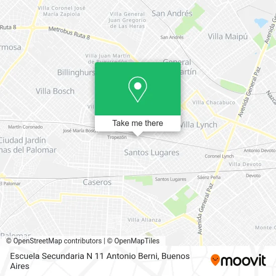 Escuela Secundaria N 11 Antonio Berni map