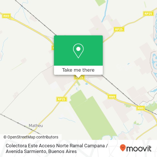 Mapa de Colectora Este Acceso Norte Ramal Campana / Avenida Sarmiento