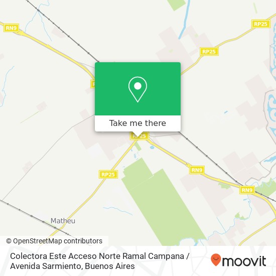 Colectora Este Acceso Norte Ramal Campana / Avenida Sarmiento map