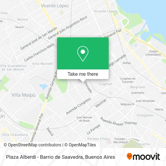 Plaza Alberdi - Barrio de Saavedra map