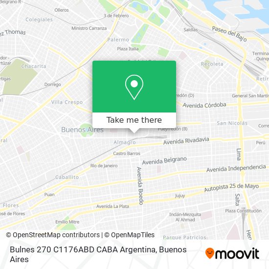 Mapa de Bulnes 270  C1176ABD CABA  Argentina