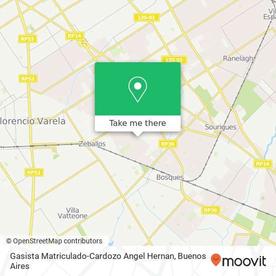 Mapa de Gasista Matriculado-Cardozo Angel Hernan