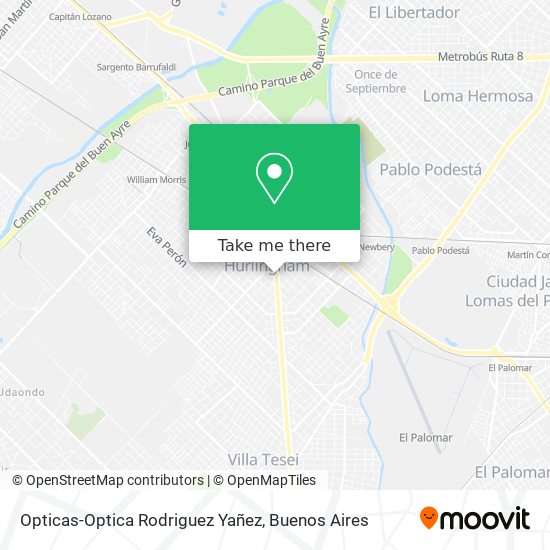 Mapa de Opticas-Optica Rodriguez Yañez