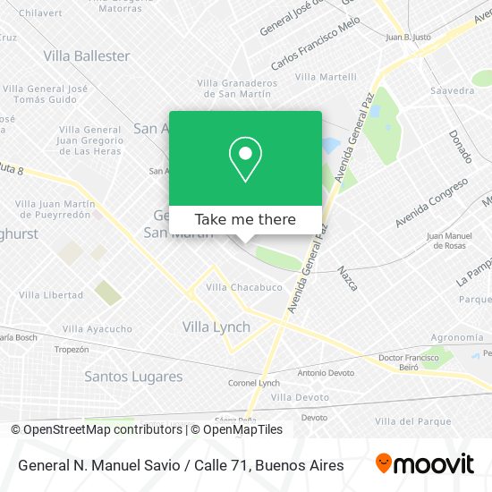 General N. Manuel Savio / Calle 71 map