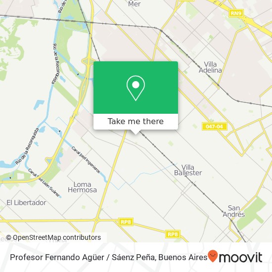 Profesor Fernando Agüer / Sáenz Peña map