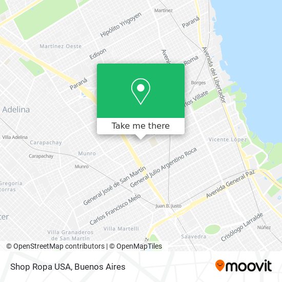 Mapa de Shop Ropa USA