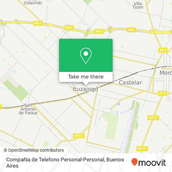 Mapa de Compañía de Telefono Personal-Personal