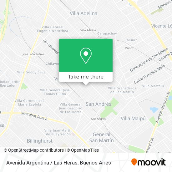 Avenida Argentina / Las Heras map