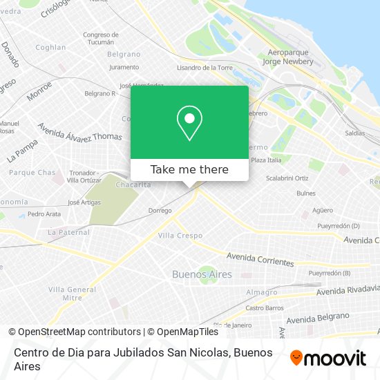 Mapa de Centro de Dia para Jubilados San Nicolas