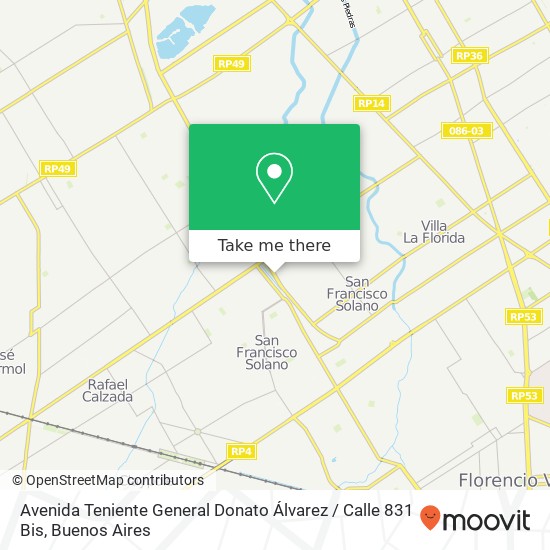 Avenida Teniente General Donato Álvarez / Calle 831 Bis map