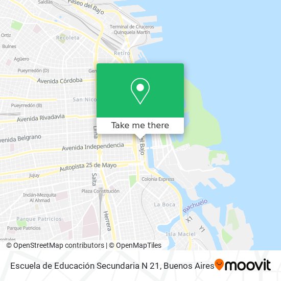 Mapa de Escuela de Educación Secundaria N 21