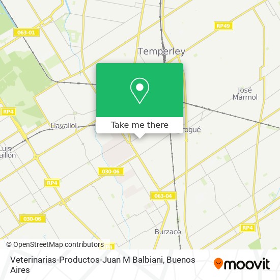 Veterinarias-Productos-Juan M Balbiani map