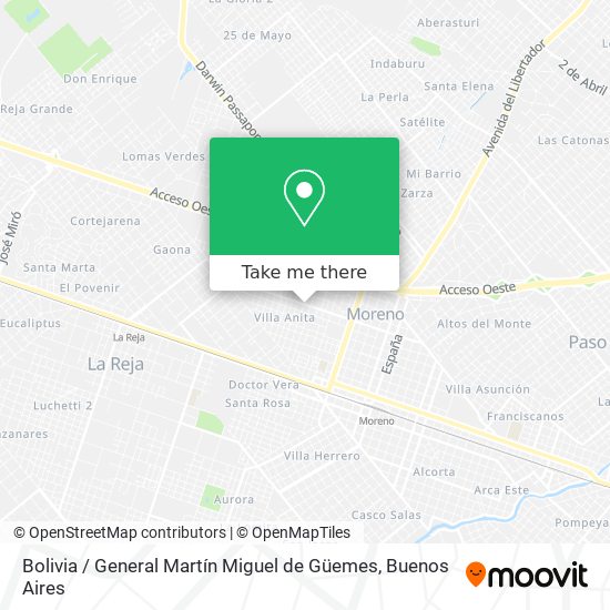 Mapa de Bolivia / General Martín Miguel de Güemes