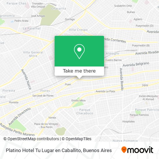 Mapa de Platino Hotel Tu Lugar en Caballito