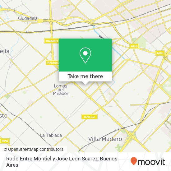 Mapa de Rodo Entre Montiel y Jose León Suárez