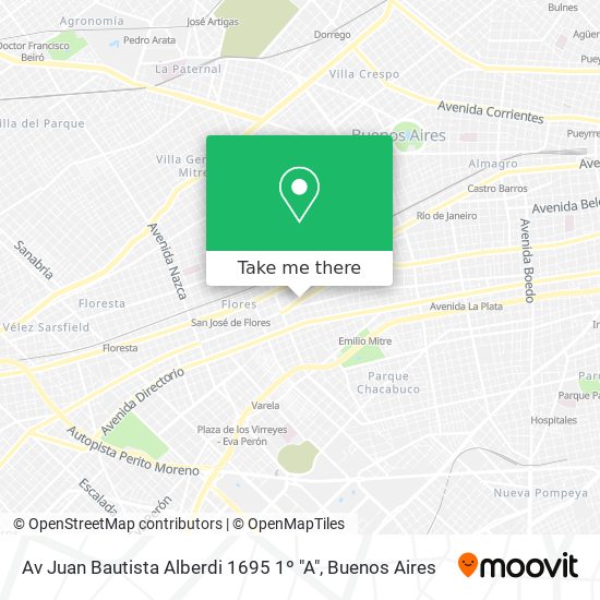 Av  Juan Bautista Alberdi 1695 1º "A" map