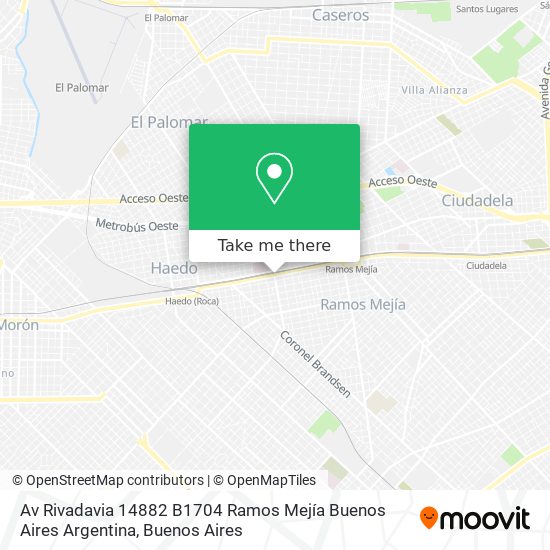 Av  Rivadavia 14882  B1704 Ramos Mejía  Buenos Aires  Argentina map