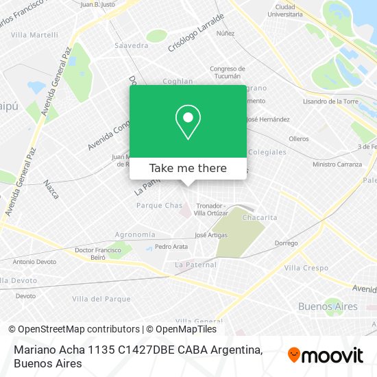 Mariano Acha 1135  C1427DBE CABA  Argentina map