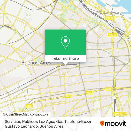 Servicios Públicos Luz Agua Gas Telefono-Bozzi Gustavo Leonardo map