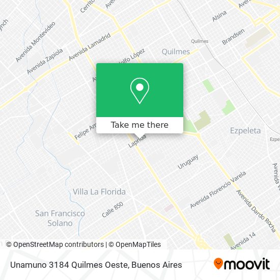 Mapa de Unamuno 3184 Quilmes Oeste