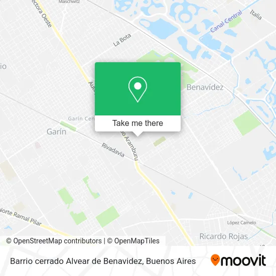 Mapa de Barrio cerrado Alvear de Benavidez
