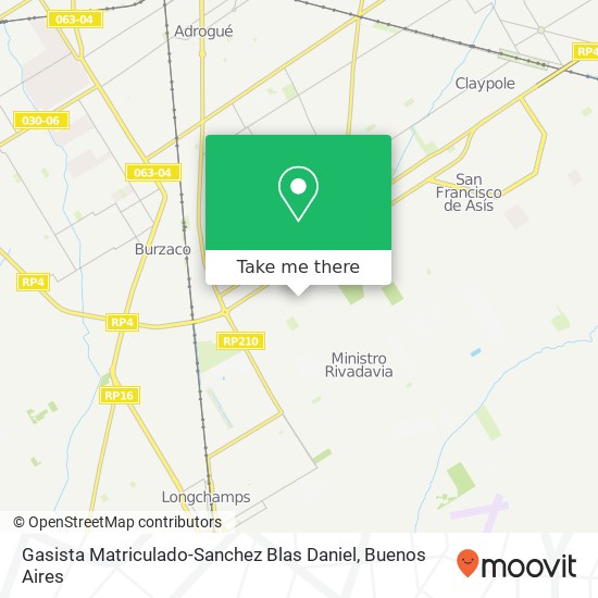 Mapa de Gasista Matriculado-Sanchez Blas Daniel